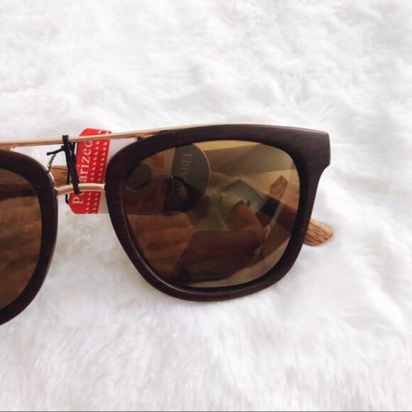 Ashe Dark Brown Wooden Polarized Sunglasses - Picture 2 of 9